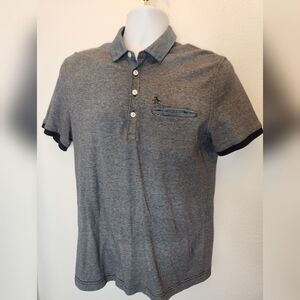 Original Penguin Blue Polo Shirt with Black Trim